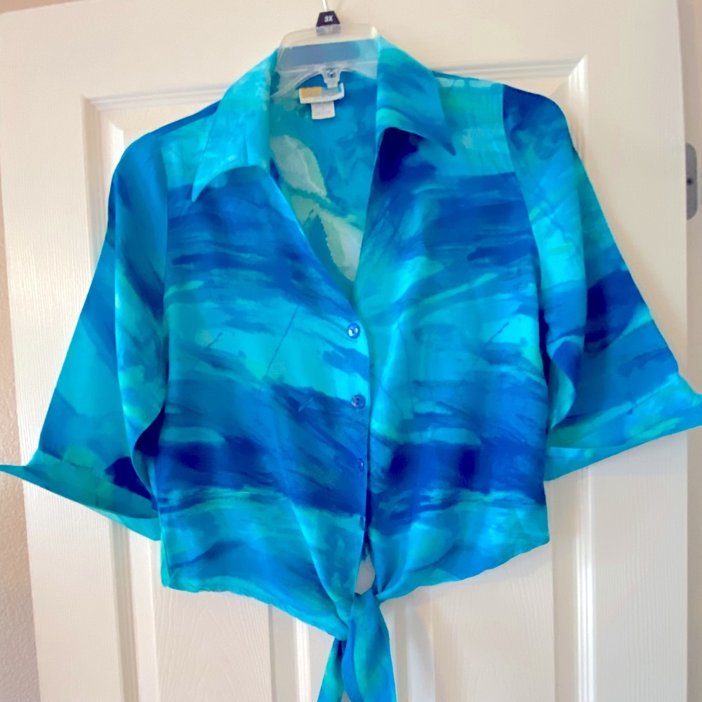 Sea Suns Short Waist Blouse with Tie Bottom